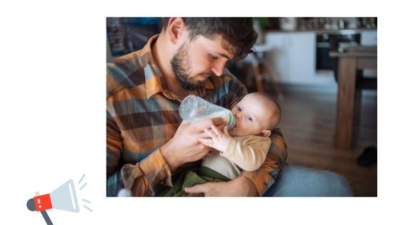 Papa prenant soin de son bébé