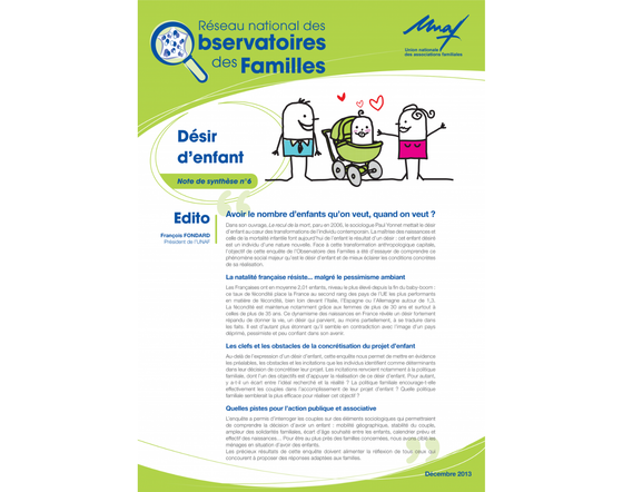 Observatoire des familles Désir d'enfant