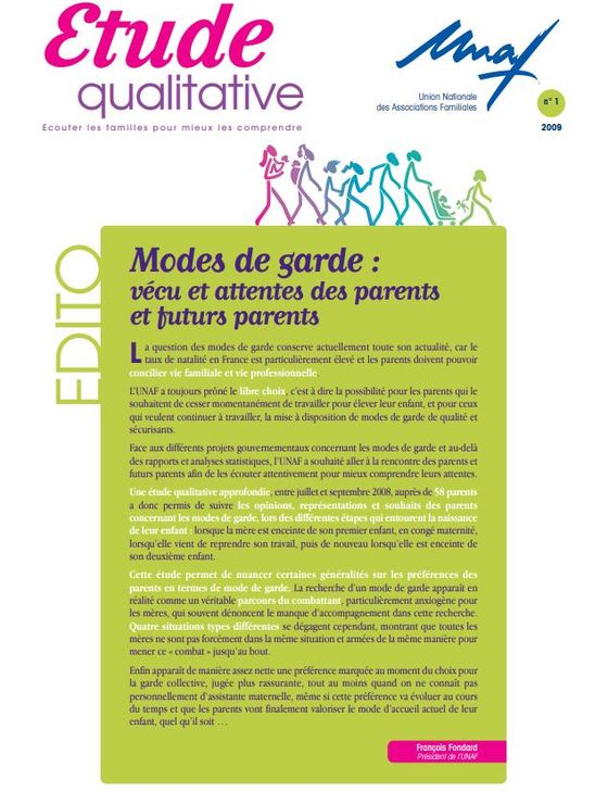 Etude qualitative 1 : Modes de garde