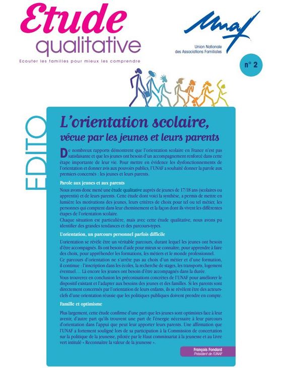 Etude qualitative 2 : L'orientation scolaire vécue par les jeunes et leurs parents