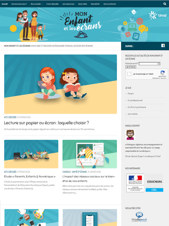 Site internet Mon-enfant-et-les-ecrans
