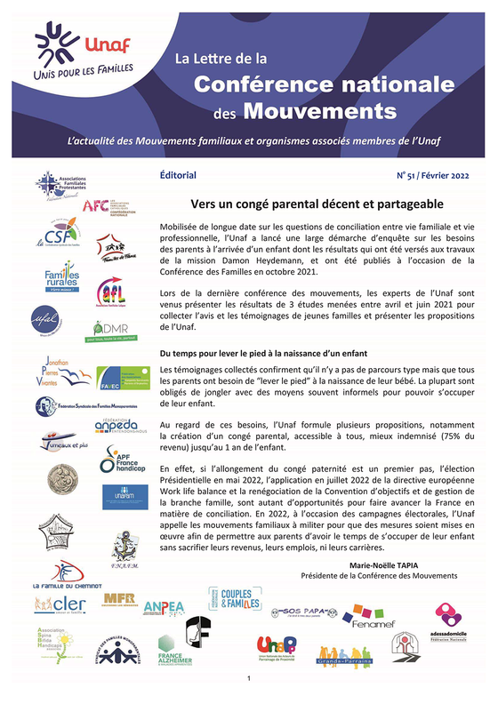 Lettre de la Conférence nationale des mouvements 51